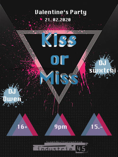 Flyer Valentines Party (Kiss or Miss)