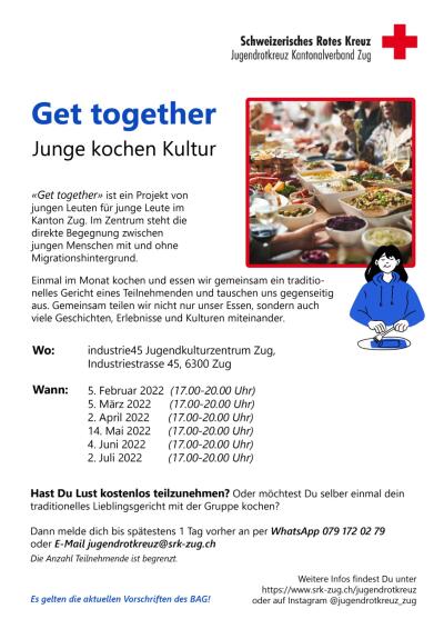 Flyer Get Together: Gemeinsam kochen und essen